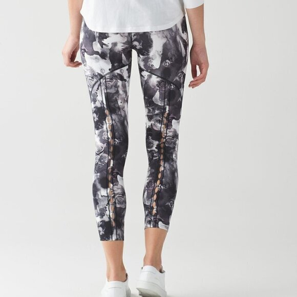 Lululemon | High Times Pant (Peek) Leggings Obscurred Black Dusty Mauve Size 8 - Picture 14 of 15